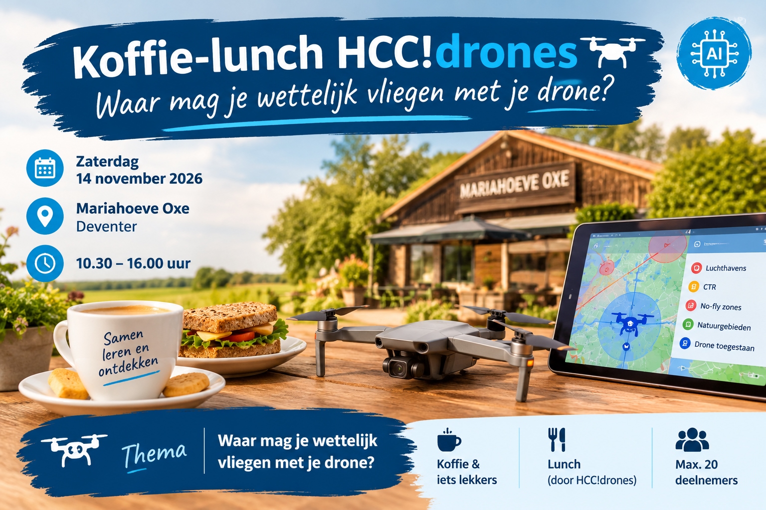 koffie lunch drones Mariahoeve Oxe – Deventer